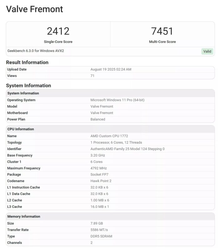 Bất ngờ lộ diện điểm Geekbench của máy chơi game do Valve phát triển: mạnh ngang ngửa PS5!- Ảnh 1.